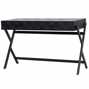 Birou negru din lemn si fier 55x124 cm Blax Richmond Interiors