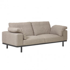Canapea bej/neagra din poliester si lemn de pin pentru 3 persoane Noa Pillow Kave Home
