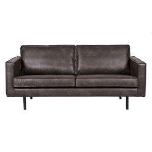 Canapea neagra din piele 190 cm Rodeo Black Be Pure Home