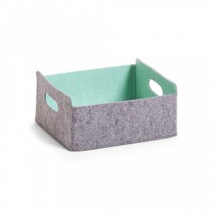 Cos gri/albastru din fetru Storage Basket Two-Tone Aqua Bigger Zeller