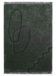 Covor verde din lana 200x300 cm Desert Tufted Ferm Living
