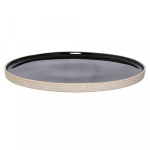 Farfurie rotunda din ceramica neagra 20,5 cm Barbara Bloomingville
