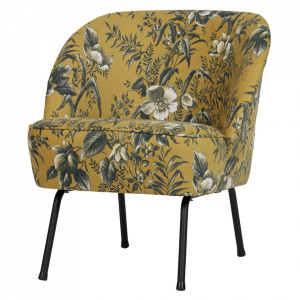 Fotoliu multicolor din catifea si metal Vogue Poppy Mustard Be Pure Home