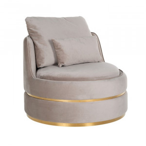 Fotoliu verde kaki/auriu din catifea si inox Kylie Richmond Interiors