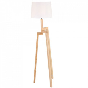 Lampadar maro/alb din lemn si textil 167 cm Bess Floor Steinhauer