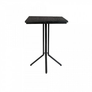 Masa bar patrata din lemn reciclat negru 75x75 cm Maze Round White Label