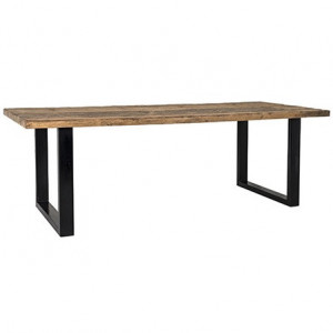 Masa dining maro/neagra din lemn si fier 100x200 cm Raffles Richmond Interiors