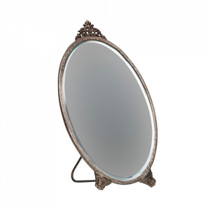 Oglinda argintie din metal de masa 15,5x26 cm Posh Be Pure Home