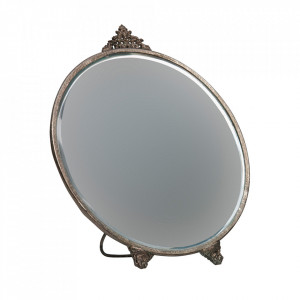 Oglinda argintie din metal de masa 22x26 cm Posh Be Pure Home