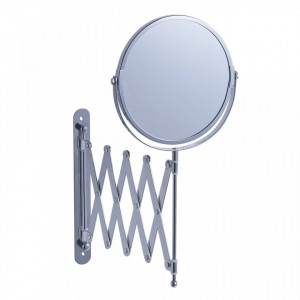 Oglinda rotunda argintie din metal 17 cm pentru perete Cosmetic Work Zeller
