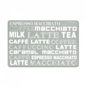 Protectie masa dreptunghiulara gri/alba din plastic 28,5x43,5 cm Latte Macchiato Zeller