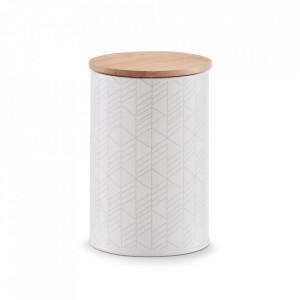 Recipient cu capac multicolor din metal si lemn 1000 ml Rema Zeller