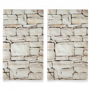 Set 2 tocatoare dreptunghiulare bej din sticla 30x52 cm Stone Zeller