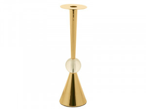 Suport lumanare din metal auriu 31 cm Tina Gold Santiago Pons