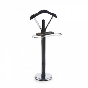 Valet argintiu/negru din metal si MDF Herrendiener Chromed Black Zeller