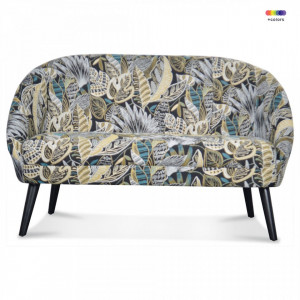 Canapea multicolora din textil si lemn pentru 2 persoane Gabriel Leaf Two Opjet Paris