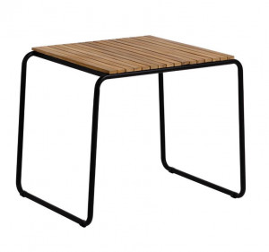 Masa dining neagra/maro din lemn de salcam pentru exterior 70x84 cm Yukai La Forma