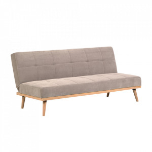 Canapea extensibila bej din poliester si lemn de pin 180 cm Nirit Kave Home