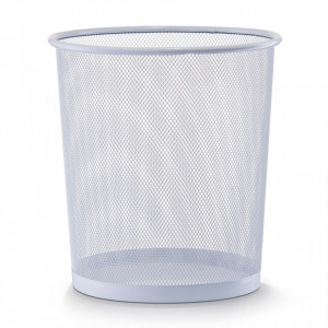 Cos de gunoi alb din metal 26x28 cm pentru birou Mesh Paper Trash Zeller