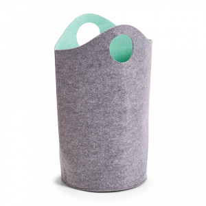 Cos de rufe gri/albastru din fetru 32x60 cm Laundry Collector Two-Tone Aqua Zeller