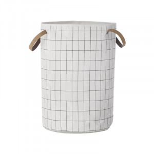 Cos din bumbac organic pentru baie alb/negru 40x60 cm Grid Ferm Living