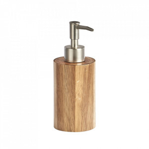 Dispenser sapun lichid maro din lemn si inox 150 ml Kime Zeller