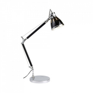 Lampa birou argintie/neagra din metal 47,5 cm Octavia Brilliant