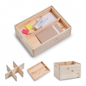 Organizator compartimentat din lemn de pin All Purpose Zeller