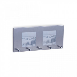 Suport argintiu din inox pentru chei cu rama foto Key Photo Frame Zeller