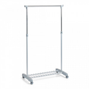 Suport gri/argintiu din metal si plastic 170 cm pentru umerase Roll Clothes Rack Zeller