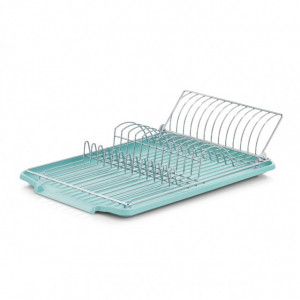 Suport pentru vase argintiu/turcoaz din metal si plastic Miller Zeller