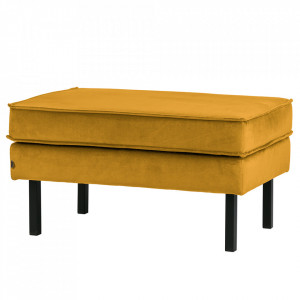 Taburet dreptunghiular ocru din catifea pentru picioare 54x84 cm Rodeo Be Pure Home