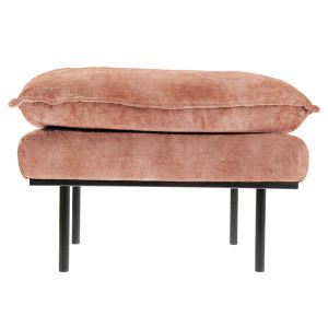 Taburet dreptunghiular roz din catifea si metal 65x72 cm Retro Old Pink HK Living
