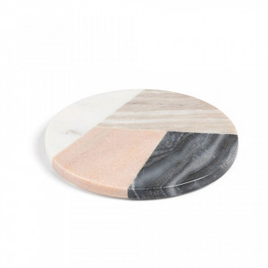 Tocator multicolor rotund din marmura 20 cm Bradney Kave Home