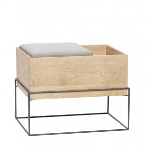 Bancheta din lemn stejar cu spatiu depozitare 61 cm Oak Hubsch