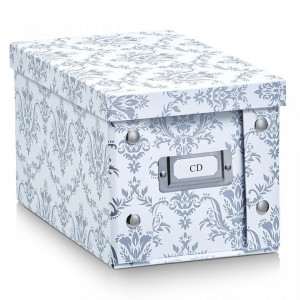 Cutie alba/gri cu capac din carton CD Box Vintage White Zeller