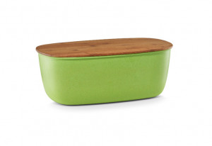 Cutie verde/maro cu capac din fibre din bambus si lemn 20x35,4 cm pentru paine Bread Box Green Zeller