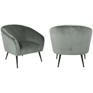 Fotoliu verde jad/negru din catifea si inox Inova Richmond Interiors