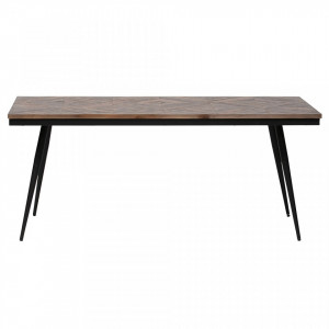 Masa dining cu blat din lem tec reciclat 180x90 cm Rhombic Be Pure Home