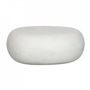Masuta alba din fibre de lut pentru exterior 49x65 cm Pebble Woood