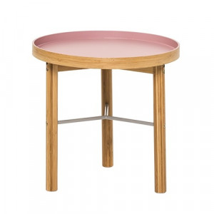 Masuta roz din bambus pentru cafea 40 cm Mauve Bloomingville