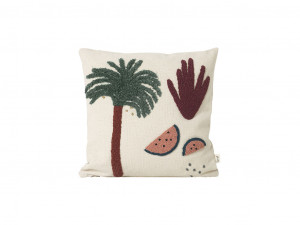 Perna decorativa patrata multicolora din bumbac si panza 40x40 cm Palm Ferm Living