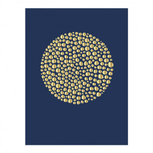 Poster albastru din hartie 40x30 cm Gold Circle Bloomingville