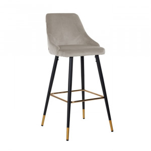 Scaun bar verde kaki/auriu din catifea si fier Imani Richmond Interiors