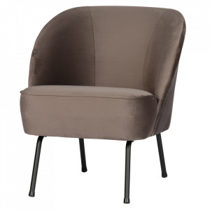 Scaun lounge maro din catifea si otel Vogue Nougat Be Pure Home