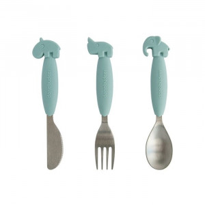 Set tacamuri 3 piese din plastic si inox pentru copii Yummy Done by Deer