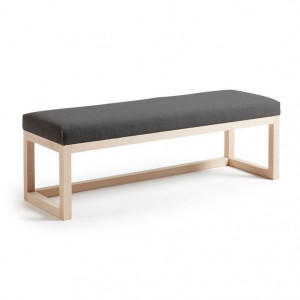 Bancheta maro/gri din lemn si textil 128 cm Graphite La Forma