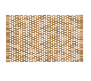 Covoras dreptunghiular maro din lemn de tec pentru baie 30x47 cm Azalea Kave Home