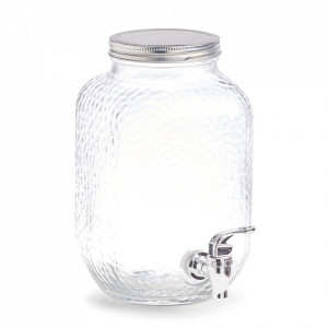 Dozator transparent/argintiu din sticla si metal pentru bauturi 3,7 L Mariam Zeller