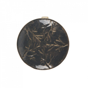Farfurie decorativa neagra din metal 18 cm Accent Be Pure Home